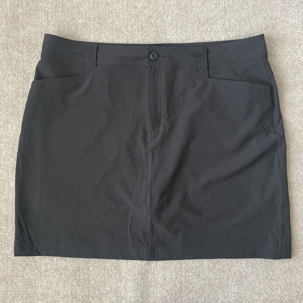 Eddie Bauer Skort Womens 14 Black Athletic Skirt Shorts Stretch Casual Travel - Picture 1 of 7